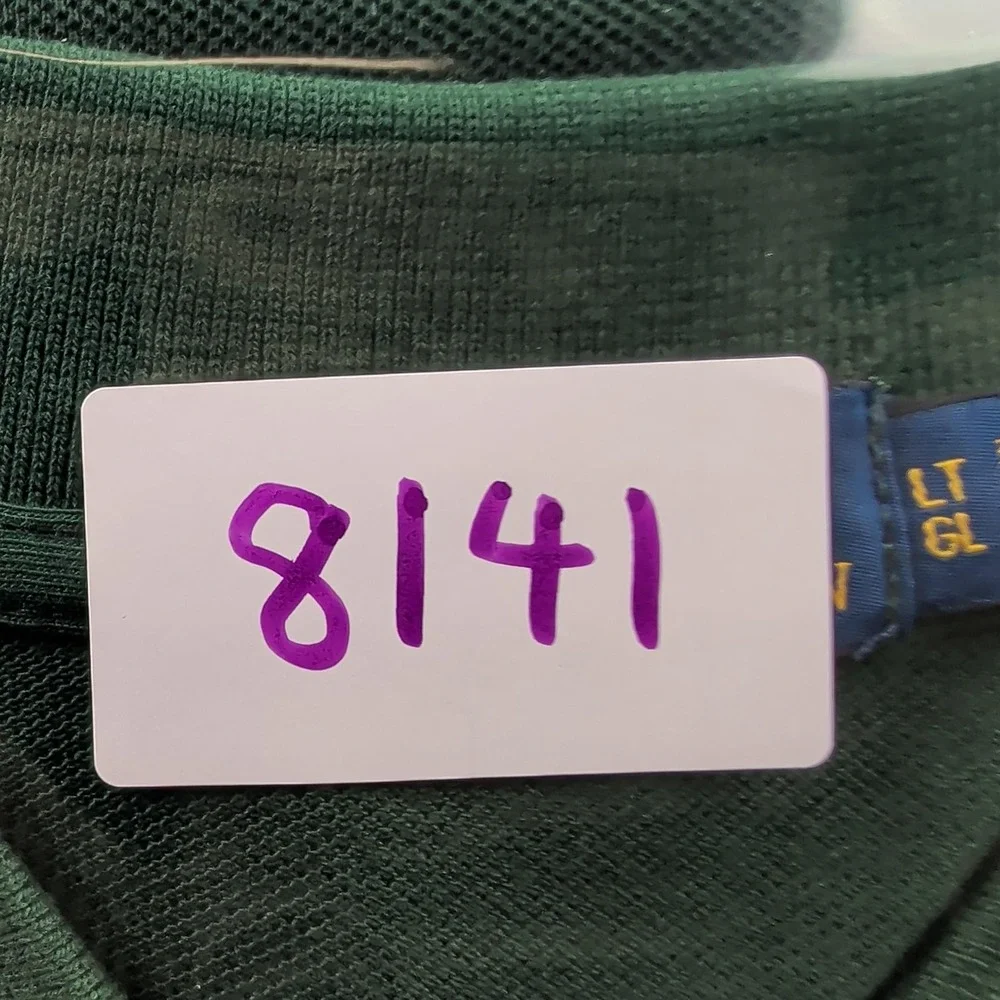 Polo Ralph Lauren‎ Polo Shirt Mens LT Tall Green Pique Polo Match 3 Triple Pony